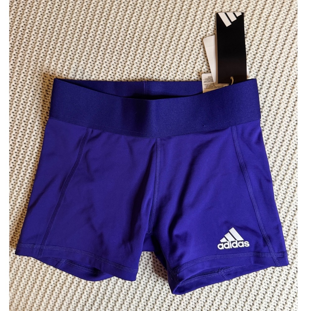Adidas Techfit Volleyball Shorts Womens XS 3 Inch Purple Aeroready TMCOPR/WHITE
